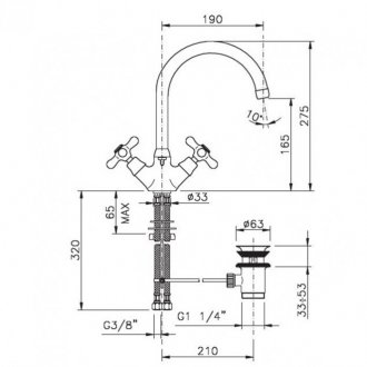 Смеситель для раковины Nicolazzi Nuova Brenta 2538BZ