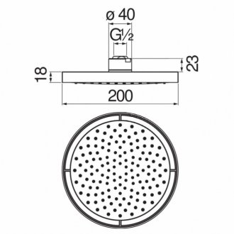 Верхний душ Nobili AD139/10CBM черный матовый