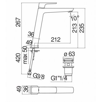 Смеситель для раковины Nobili Acquaviva VV103128/2WM