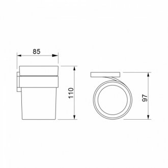 Стакан для зубных щеток Novella Basic BS-01111