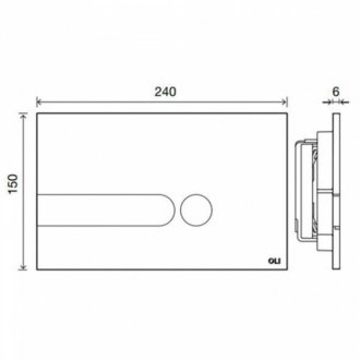 Клавиша смыва Oli iPlate черная Soft-touch