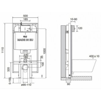 Инсталляция для унитаза Oli 74 Plus S90 601803 механическая