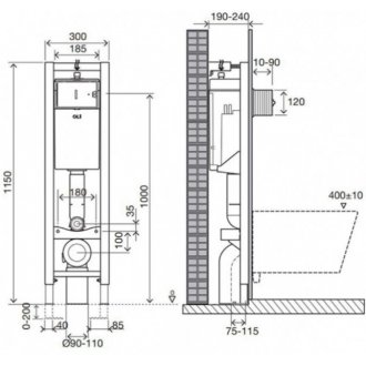 Инсталляция для унитаза Oli Quadra Plus 141945 Sanitarblock пневматическая