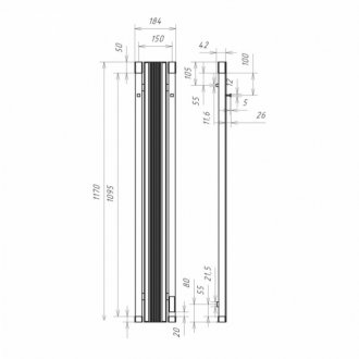 Полотенцесушитель электрический Opadiris Карат OS69322EN 150x1100