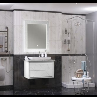 Мебель для ванной Опадирис Луиджи 90 белая матовая с раковиной Nova 70