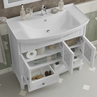 Мебель для ванной Опадирис Омега 85 белая матовая