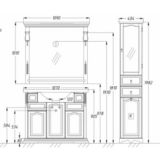 Мебель для ванной Опадирис Риспекто 105 белая матовая