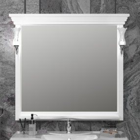 Зеркало Опадирис Риспекто 105 белое матовое со светильниками (уценка)