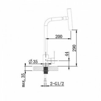 Смеситель для кухни Orange Steel M99-009ni