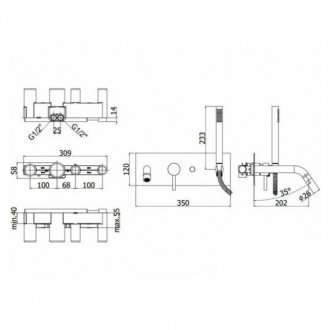 Смеситель для ванны Paffoni Light LIG001BO