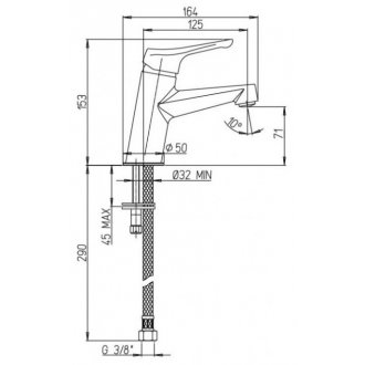 Смеситель для раковины Paini Bios 05CR205LMKM