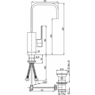 Смеситель для раковины Paini Dax 84CR250R