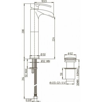 Смеситель для раковины Paini Ovo 86CR211LLWFSSSRKM