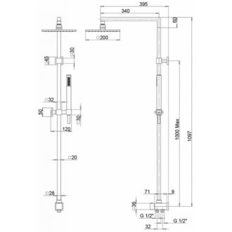 Душевая стойка Paini RS 50CR191ARQ4P3