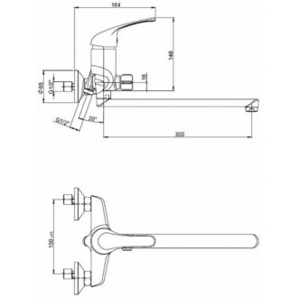 Смеситель для ванны Paini Trento TRCR119LMKM