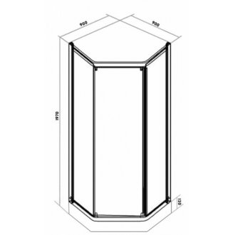 Душевой уголок трапеция с поддоном Parly ZEP91B, 90х90х197 см