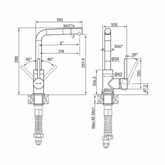 Смеситель для кухни Paulmark Honner Ho212018-401TB