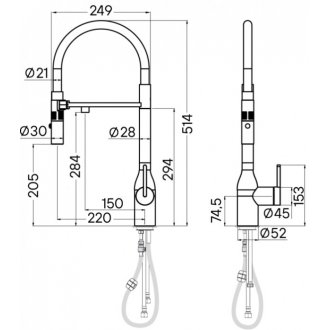 Смеситель для кухни Paulmark Magneto One Ma213188-BS