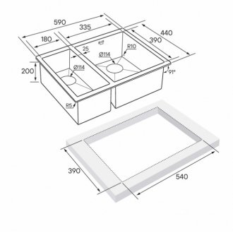 Мойка кухонная Paulmark Zusat PM225944-BGR