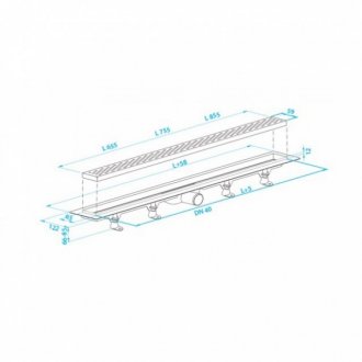 Сливной канал Plastbrno 755 мм SZE3750