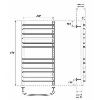 Полотенцесушитель водяной Point Альфа П12 400x800