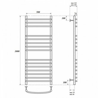 Полотенцесушитель электрический Point Альфа П15 500x1000