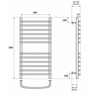 Полотенцесушитель водяной Point Альфа П12 500x800