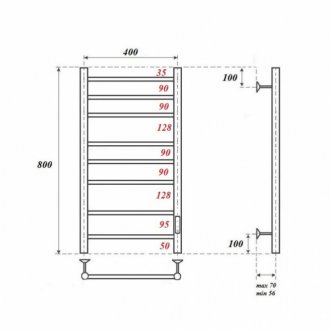 Полотенцесушитель электрический Point Аврора П8 400x800