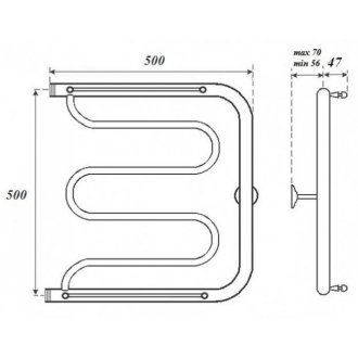 Полотенцесушитель водяной Point Фокстрот 500x500 с полкой