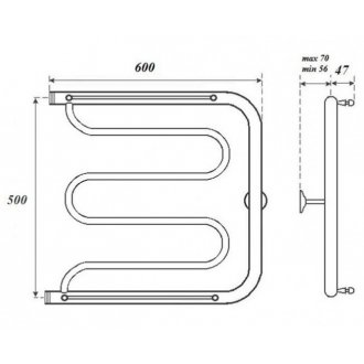 Полотенцесушитель водяной Point Фокстрот 500x600 с полкой