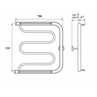 Полотенцесушитель водяной Point Фокстрот 500x700 с полкой