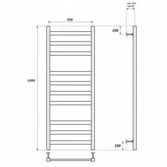 Полотенцесушитель электрический Point Меркурий П10 500x1000