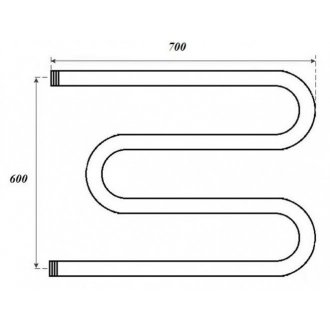 Полотенцесушитель водяной Point М-образный 600x700