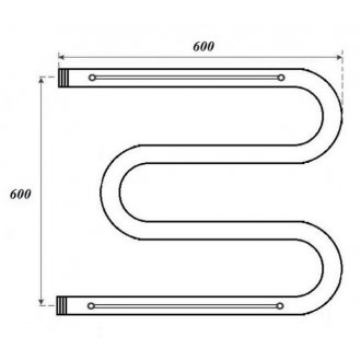 Полотенцесушитель водяной Point М-образный 600x600 с полкой