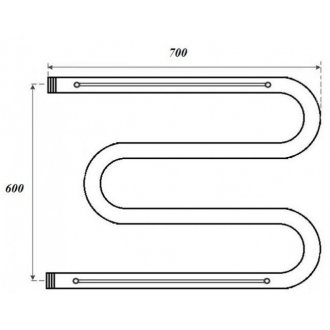 Полотенцесушитель водяной Point М-образный 600x700 с полкой