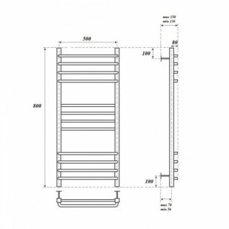 Полотенцесушитель водяной Point Омега П12 500x800