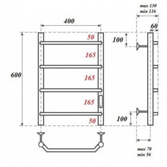 Полотенцесушитель электрический Point Виктория П4 400x600