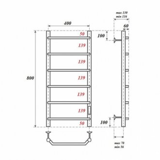 Полотенцесушитель электрический Point Виктория П6 400x800