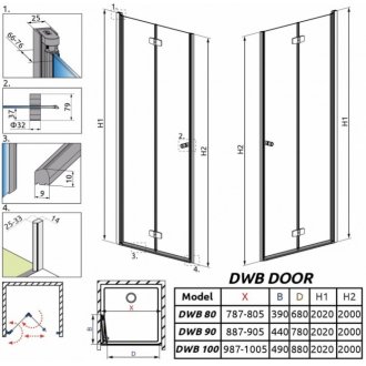Душевая дверь Radaway Fuenta New DWB 90 см