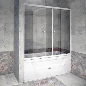 Стеклянная шторка на ванну Радомир 170 матовое стекло