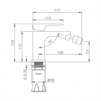 Смеситель для биде Raglo R03 R03.50.06