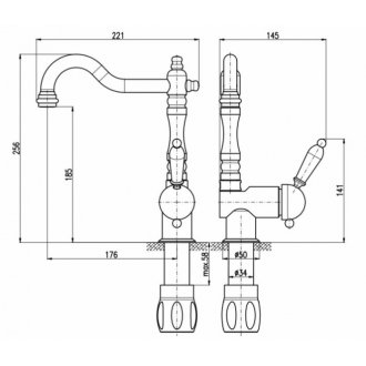 Смеситель для кухни Rav Slezak Labe L408.5/8SM