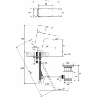 Смеситель для раковины Ravak 10° Free TD F 011.00