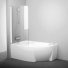 Душевая шторка на ванну Ravak Crome CVSK1 Rosa 160/170 профиль белый левостороннее исполнение +61 270 ₽