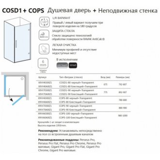 Душевой уголок Ravak Cool COSD1-COPS 80x80 черный