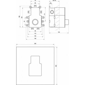 Скрытая часть смесителя Ravak R-Box Vertical O2/O3 RB 07F.50