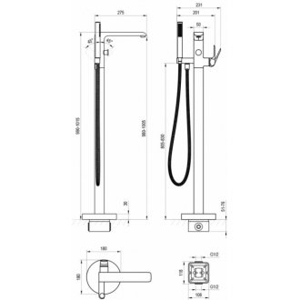 Смеситель для ванны Ravak Flat FL 080.20