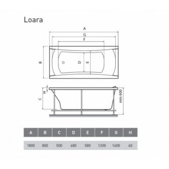 Ванна Relisan Loara 180x80