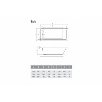 Ванна Relisan Stella 170x75