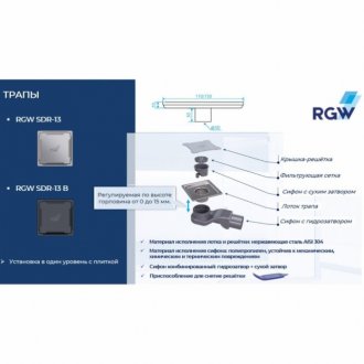 Душевой трап RGW SDR-13-11